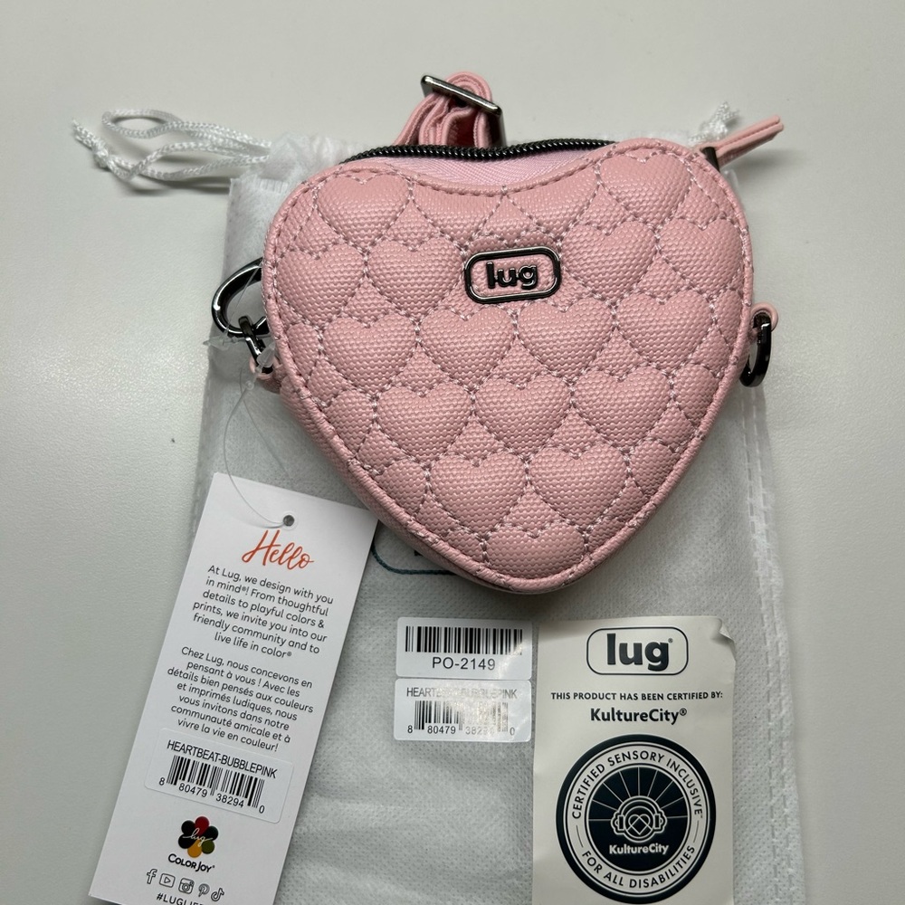 lug Quilted Matte Luxe Heartbeat Crossbody in Bubble Pink NWT